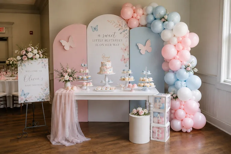 Baby shower con mariposas