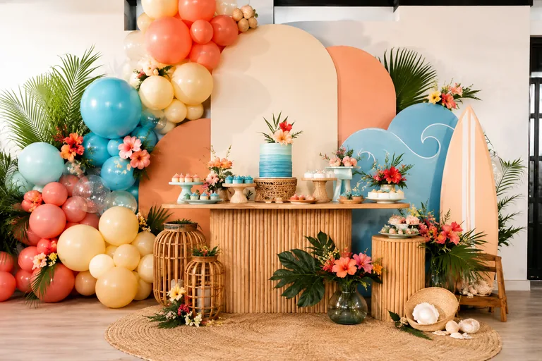 Decoración temática tropical